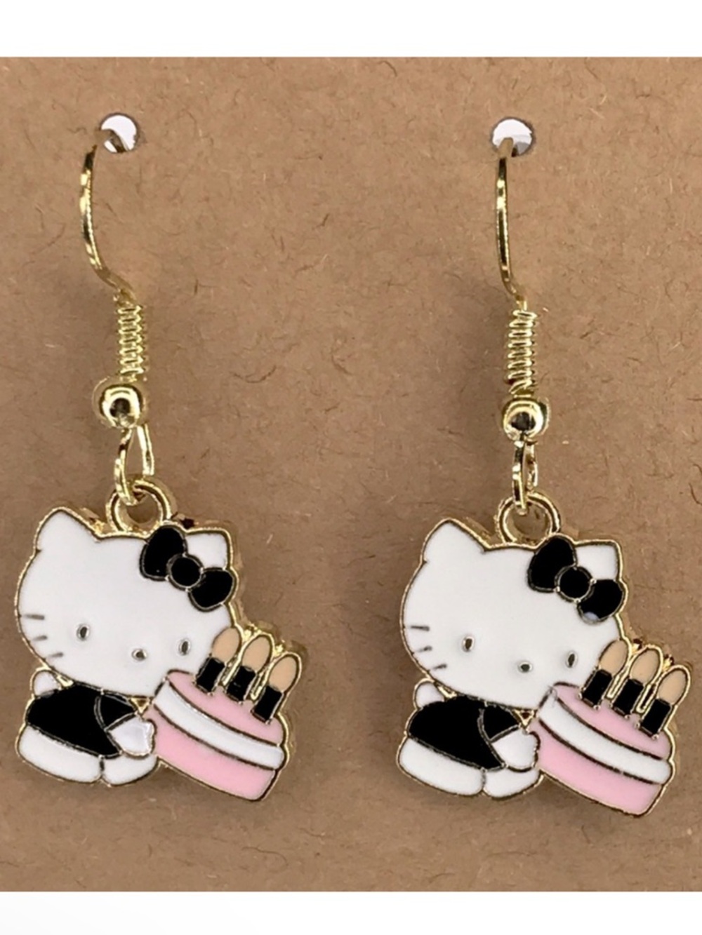 18k Gold Platted Hook Cute Hello Kitty Dangle Earrings Fashion Jewelry